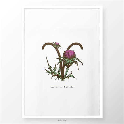 ARIES Zodiac Flower Poster Print home Decor Birthday libra - Etsy