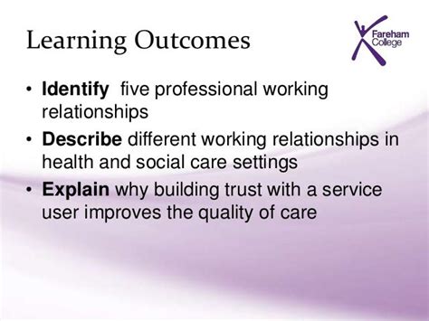 Describe Different Working Relationships In Health And Social Care