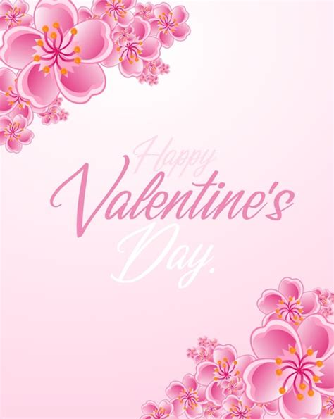 Premium Vector Cherry Blossom Card Valentines Day