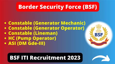 BSF ITI Recruitment 2023 Notification Released Apply Online Here