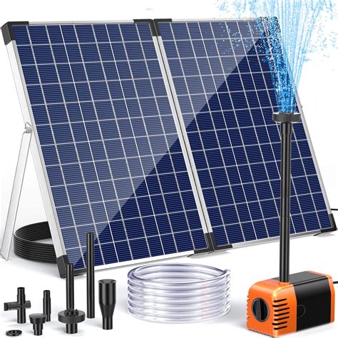 POPOSOAP Solar Fountain Pump Outdoor 35W Solar Powered Water Pump With