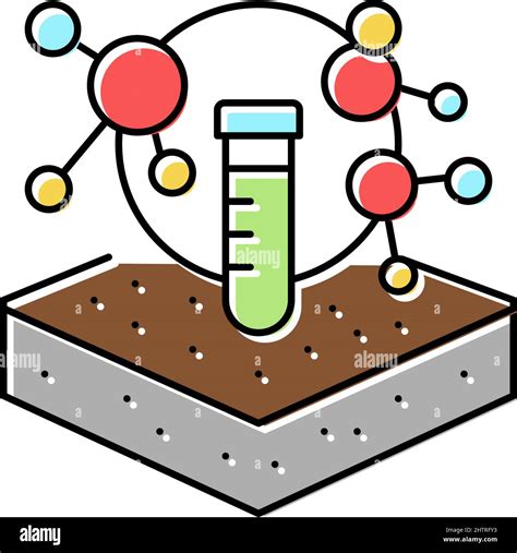 Laboratory Chemical Soil Testing Color Icon Vector Illustration Stock