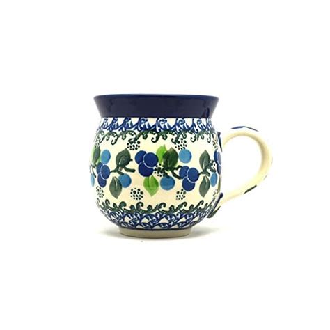 Polish Pottery Mug - 11 oz. Bubble - Blue Berries - Polish Pottery ...