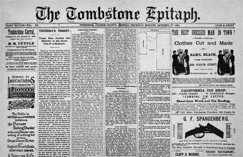 The Tombstone Epitaph Newspaper and Museum (Tombstone AZ): Home