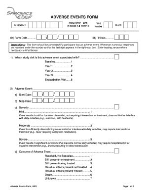 Fillable Online Cscc Unc ADVERSE EVENTS FORM Cscc Unc Fax Email Print