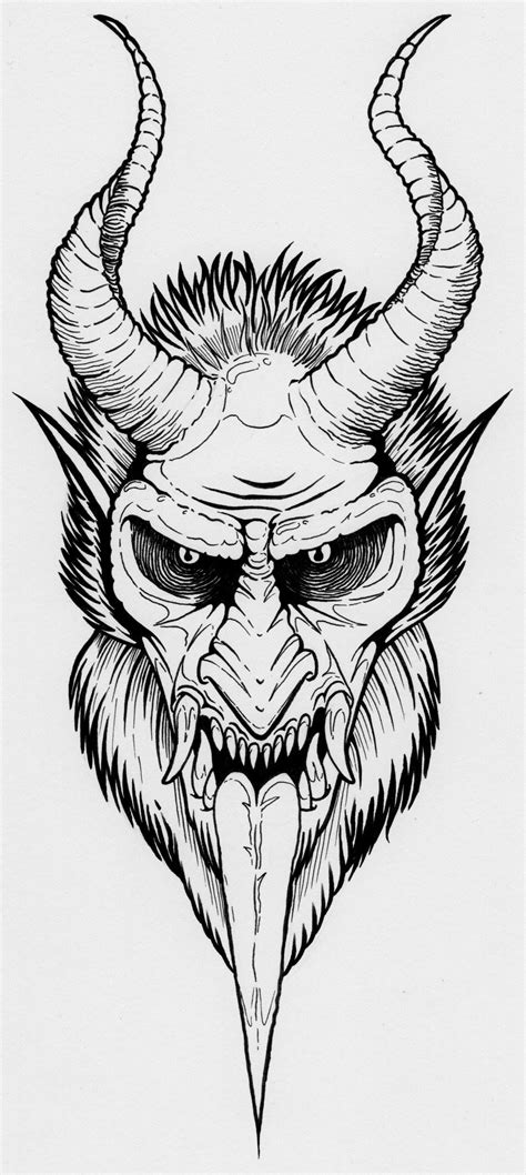 Traditional Krampus Drawing See more ideas about krampus art creepy ...