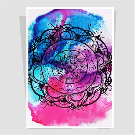 Art Bundle Mandala Art Colorful Digital Painting Poster Mandala