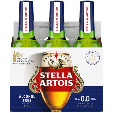 Stella Artois 0.0 Domestic Alcohol Free Beer, 6 bottle / 11.2 fl. oz ...