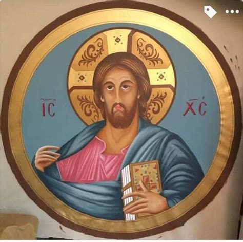 Icon Pantokrator Acrylic Painting By Joseph A Youssef