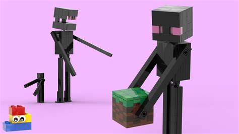 Lego Minecraft Enderman Big Fig Tutorial 2 Versions Youtube