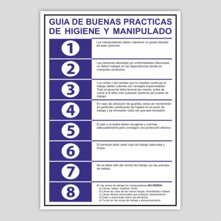 Cartel Guía de buenas prácticas de higiene y manipulado