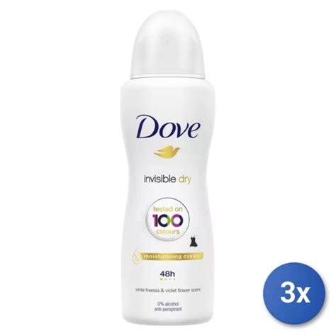 3X DOVE DÉODORANT Spray 125 Ml Invisible Imperméable EUR 28 59