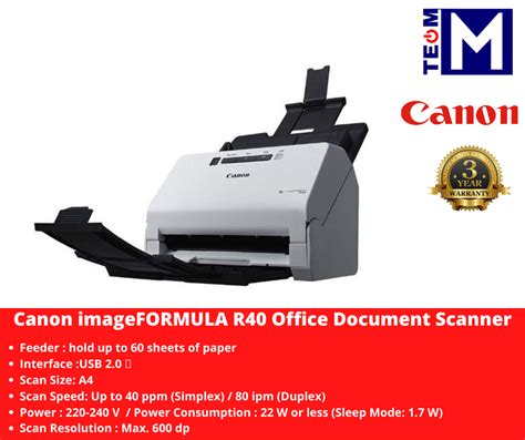 Canon Image Formula R Office Document Desktop Sheet Fed Scanner