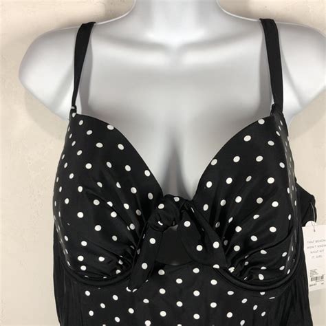 Cacique Swim Nwt Swim By Cacique Black And White Polka Dot Swim