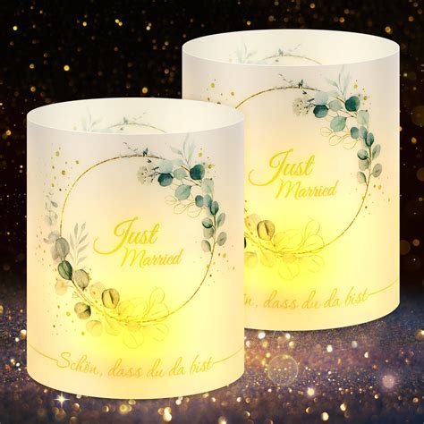 Amazon De Originelle 12 Windlicht Tischdeko Hochzeit Wedding Goldene