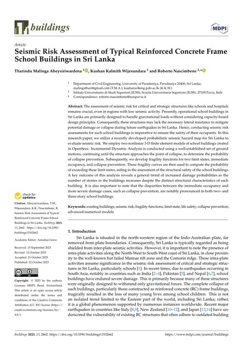 PDF Seismic Risk Assessment Of Typical Reinforced Concrete Frame