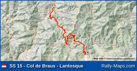 SS 15 Col De Braus Lantosque Stage Map Rallye Monte Carlo