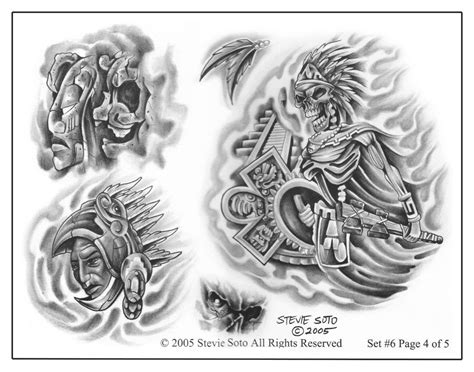 Steve Soto Tattoo Flash Mexican Art Tattoos Aztec Tattoo Designs