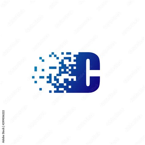 Letter C Pixel Logo Fast Moving C Logo Stock Vector Adobe Stock