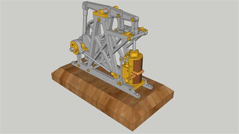 Single Cylinder Balance Beam Steam Engine 3d Warehouse