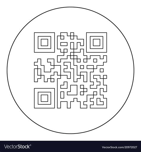 Qr Code Icon Black Color In Circle Or Round Vector Image