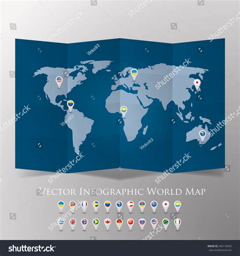 World Map National Flags Vector Illustration Stock Vector (Royalty Free ...