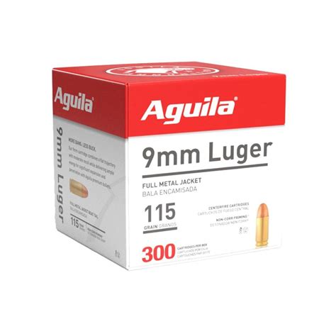 Aguila Handgun Ammuntion 9mm Luger 115 Gr Fmj 1150 Fps 300 Ct