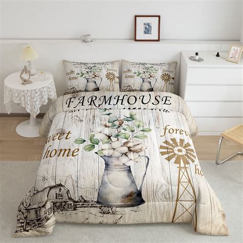 Farmhouse Quilt Country Floral Cotton Flower Comforter Setrustic