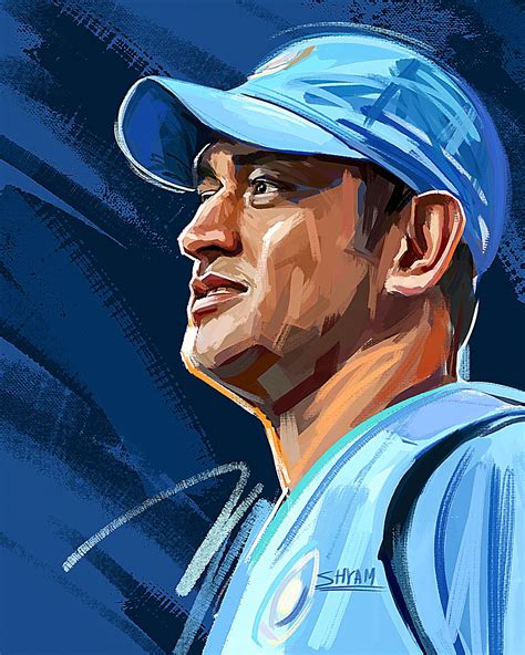 Ms Dhoni Portrait Custom Portrait Illustration Superhero Art Cool