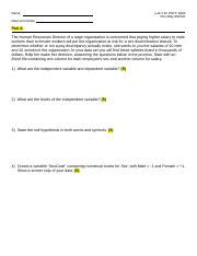 Lab 4 Correct Docx Name Lab 4 For PSYC 3090 One Way ANOVA Data Set