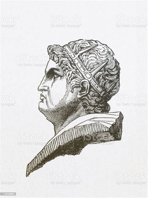 Nero Roman Emperor Wood Engraving Published In 1877 Stock Illustration