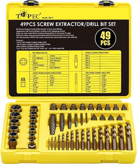 Irwin Screw Extractor Drill Bit Set Piece Threading Tap