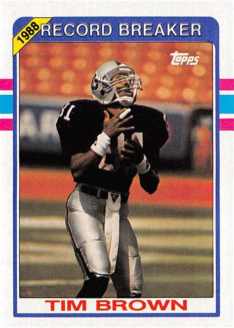 Tim Brown football card (Los Angeles Raiders) 1989 Topps Record Breaker #2