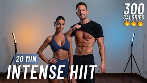 20 Min Intense Hiit Workout Full Body No Equipment At Home Youtube