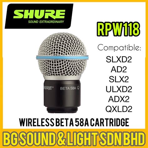 Shure Rpw118 Wireless Beta 58a Cartridge Replaces The Cartridge