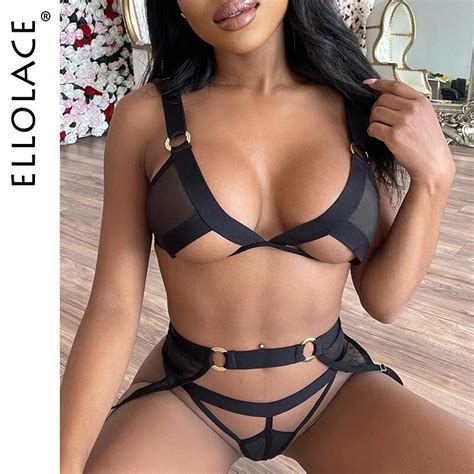 Ellolace Rendas Oco Out Lingerie Sexy Pe As Conjunto De Renda Sem Fio