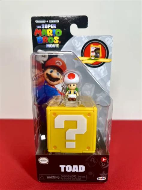 2023 JAKKS THE Super Mario Bros Movie Minifigure TOAD W Question