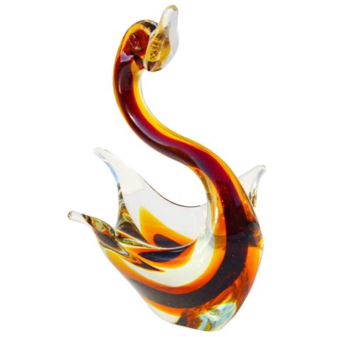 Murano Glass Swan Bowl Chairish