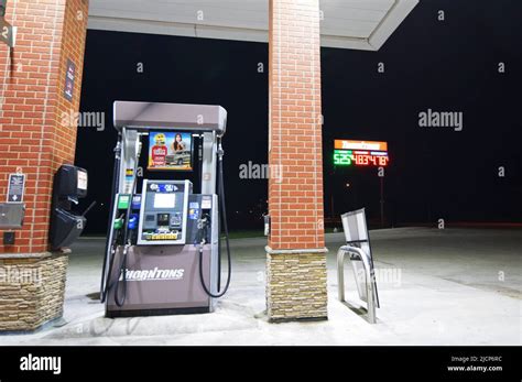 Close Up Of A Gas Pump At A Thorntons Truck Stop Gas Station Stock