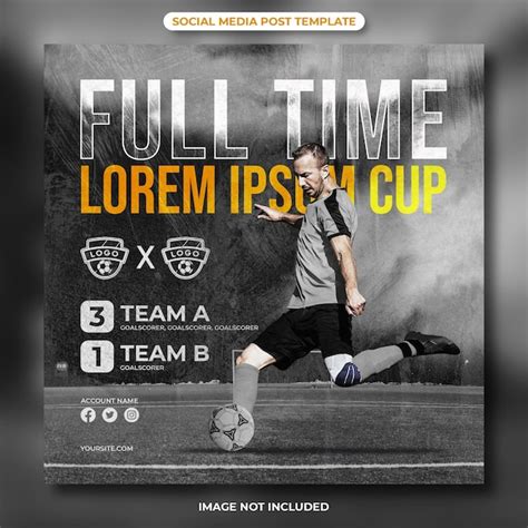 Premium Psd Full Time Football Match Social Media Post Template