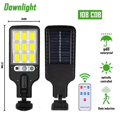 Cob B Pcs Lampe Solaire Exterieur Applique Murale Led Solaire