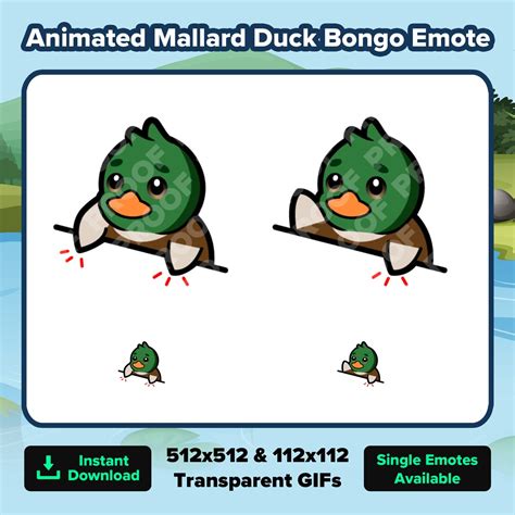 Animated Mallard Duck Bongo Emotes For Twitch Or Discord Nessie Emotes