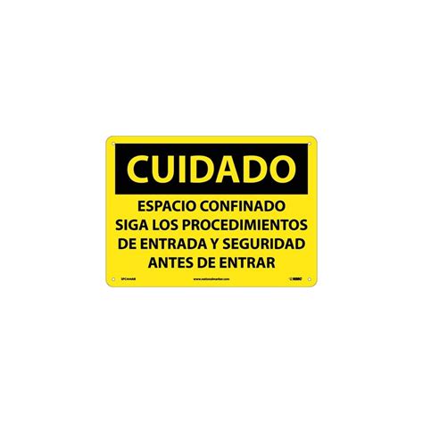 Nmc Spc Caution Confined Space Sign Spanish X