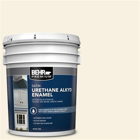 BEHR PREMIUM 5 Gal GR W14 Coconut Twist Urethane Alkyd Satin Enamel