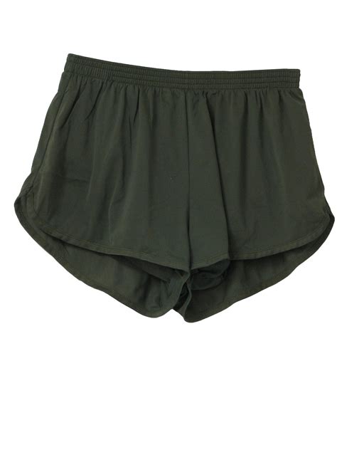 80s Vintage Soffe Shorts 80s Soffe Unisex Olive Nylon Running Shorts With Full Lining And