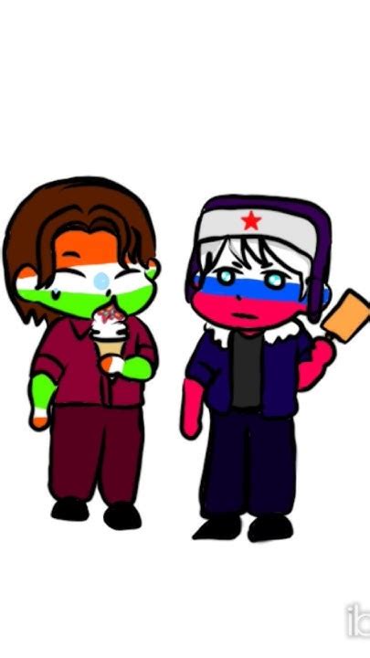 Countryhuman India 🇮🇳 And Russia 🇷🇺 Edit Countryhumans India Russia