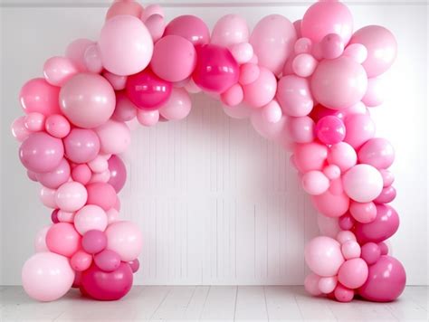 Premium AI Image | Pink balloon arch for a pink birthday party