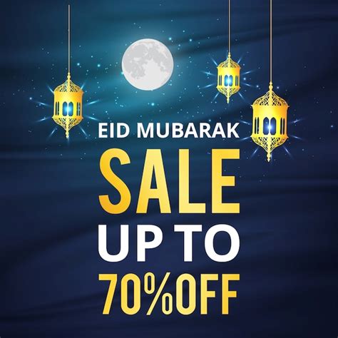 Free Vector Eid Mubarak Sales Poster