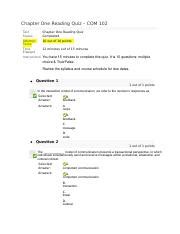 Chapter One Reading Quiz Docx Chapter One Reading Quiz