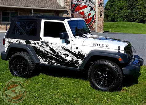 Jeep Wrangler Digital Camo Wrap Scribbles And Drips